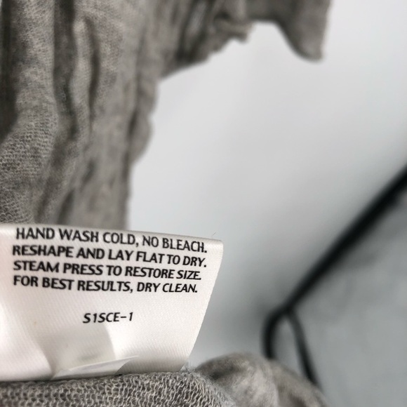 EILEEN FISHER Sweater Waterfall Open Drape Cotton Silk Cashmere Crinkle M Gauzy - Picture 7 of 9